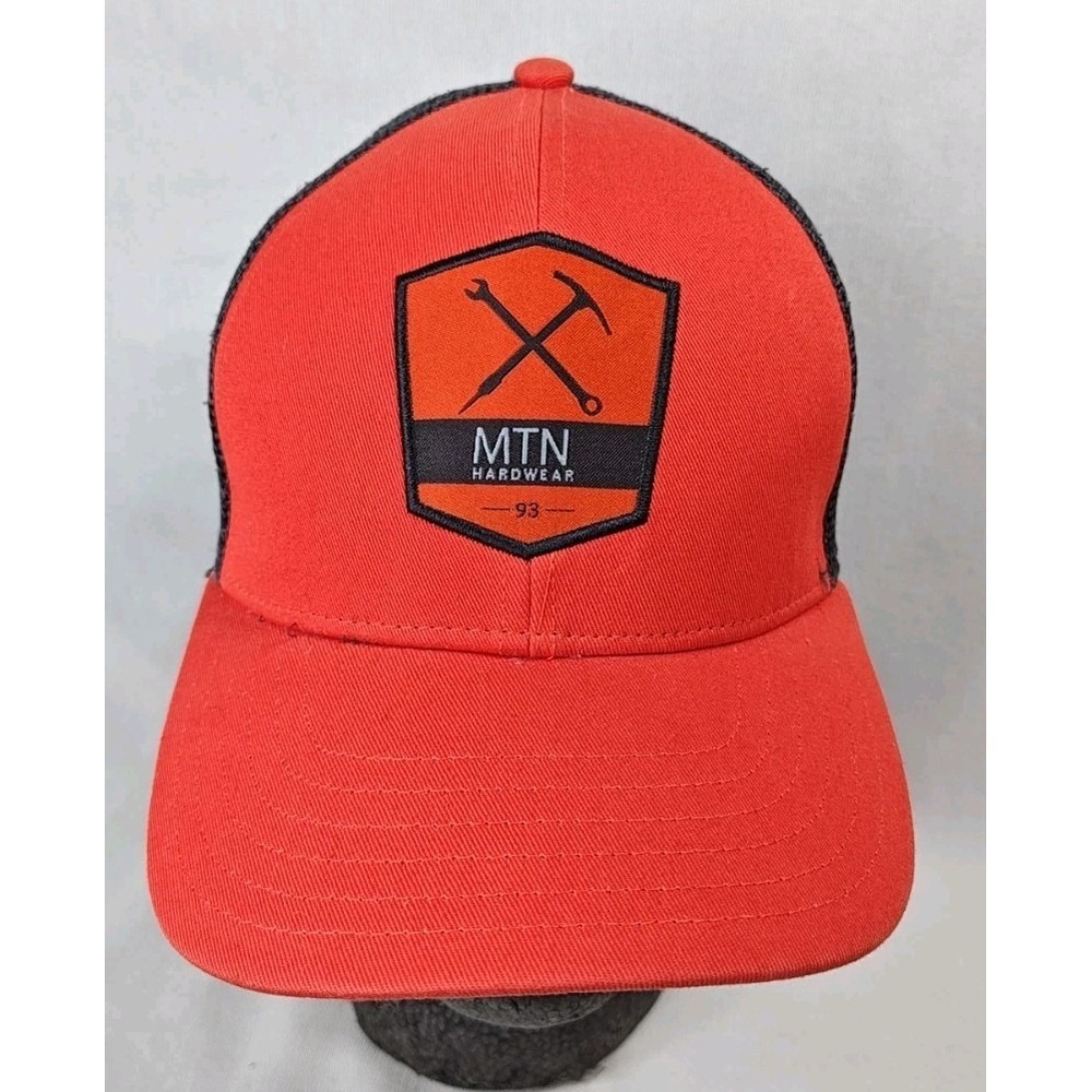 Mountain Hardwear Logo Patchโ Mesh Trucker Hat Cap SnapBack Orange Grey Outdoor